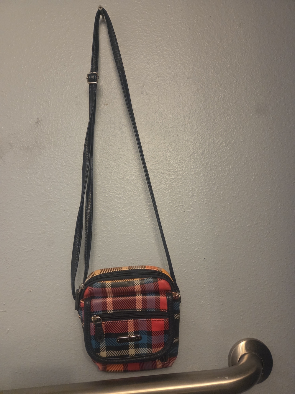 MultiSac Multi-Color Plaid Crossbody Camera Bag Mini Purse